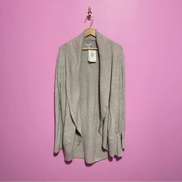 Barefoot‎ Dreams CozyChic Lite Circle Cardigan L/XL Pewter Pearl NWT - Picture 2 of 12